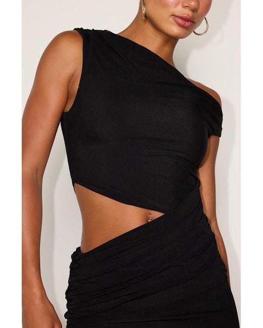 Lulus Black Danaya Mesh Asymmetrical Mini Dress