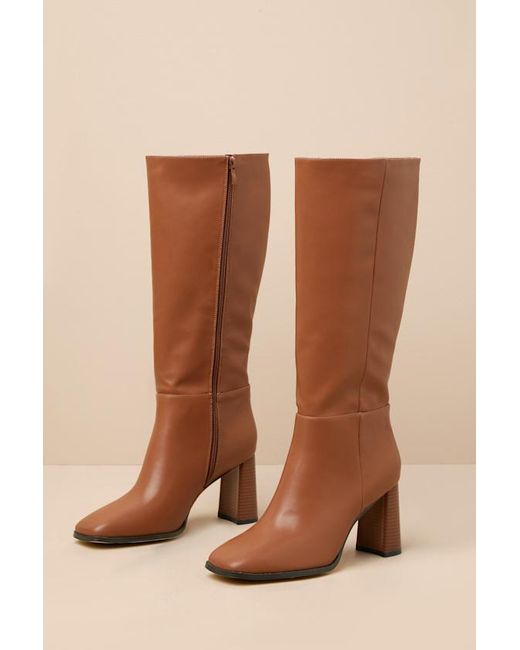 Lulus Pink Reelee Square Toe Knee-High Boots
