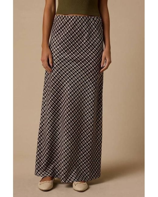 Lulus Black Doyle Gingham Maxi Skirt