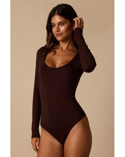 Lulus Black Easily Loved Long Sleeve Bodysuit