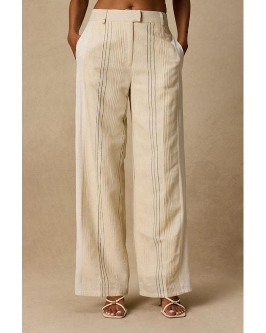 Lulus Natural Kara Cream Striped Wide-Leg Pants