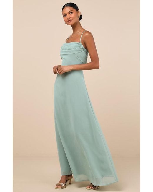 Lulus Green Jelena Sage Pleated Sleeveless Maxi Dress