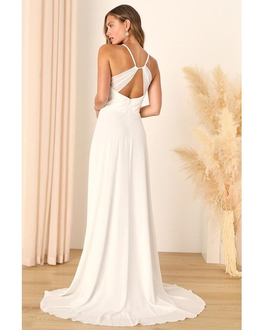 Lulus Brown Romantic Inspiration Sleeveless Faux-Wrap Maxi Dress