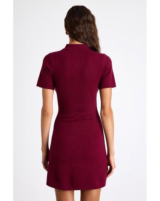 Lulus Red Posh Outcome Short Sleeve Sweater Mini Dress