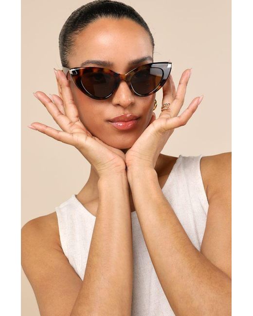 Lulus Natural Susana Tortoise Cat-Eye Sunglasses