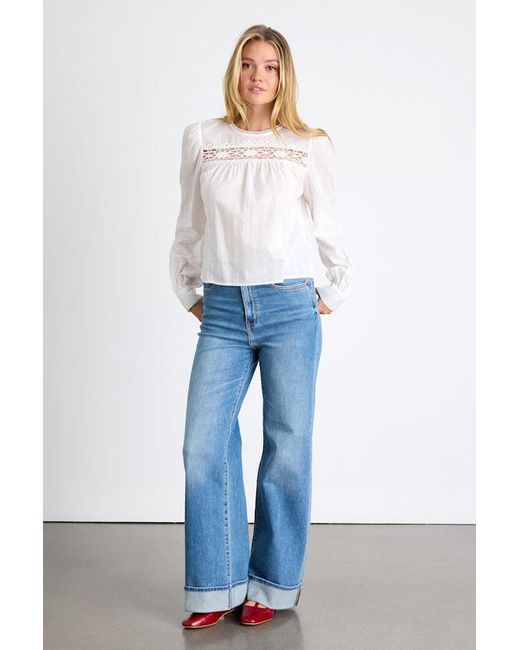 Lulus White Holbrook Textured Crochet Lace Long Sleeve Top