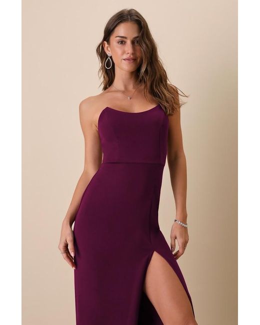 Lulus Purple Sensational Beauty Strapless Maxi Dress
