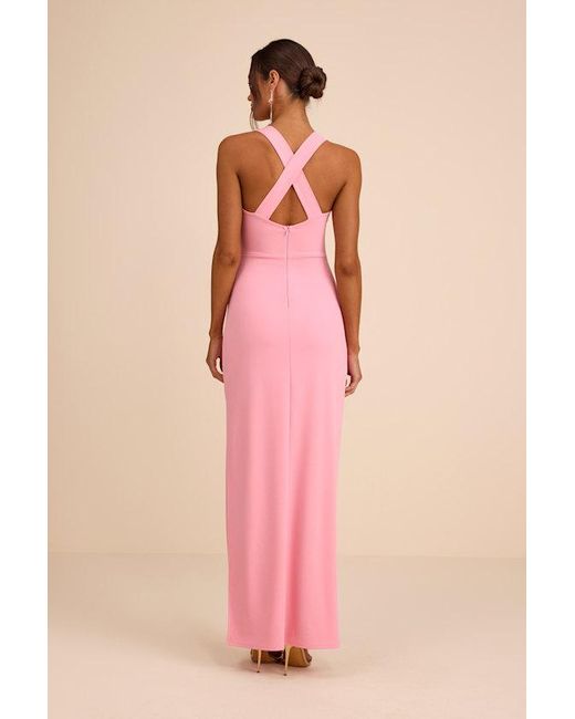 Lulus Pink Glamorous Dedication Sleeveless Column Maxi Dress