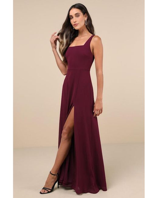 Lulus Remarkable Arrival Plum Sleeveless Maxi Dress in Red Lyst UK
