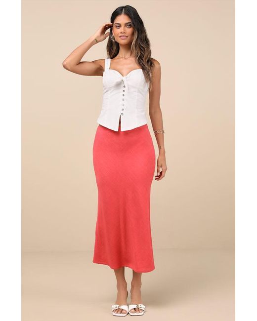 Lulus Red Earlene Tie-Front Button-Up Tank Top