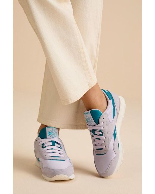 Reebok Natural Classic Nylon Digital Gleam And Retro Suede Sneakers