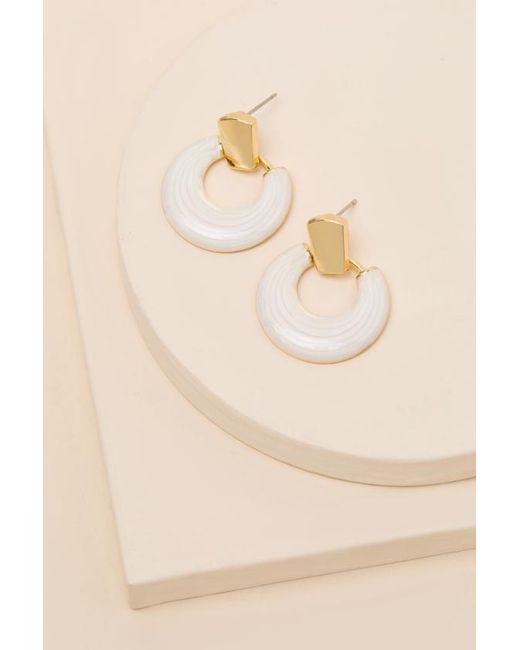 Lulus Black Alixa Geometric Drop Earrings