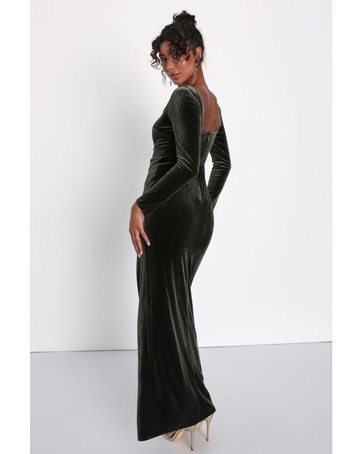 Lulus Black Lush Adventures Velvet Long Sleeve Maxi Dress
