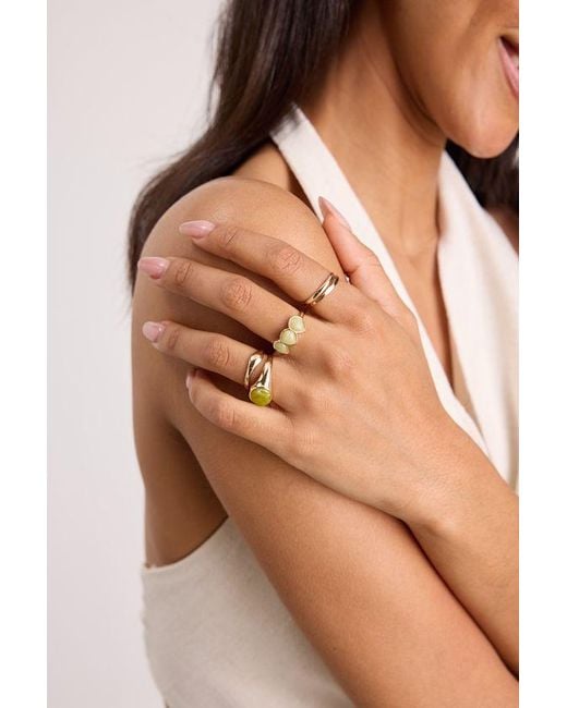 Lulus Black Shanae Stone Five-Piece Ring Set