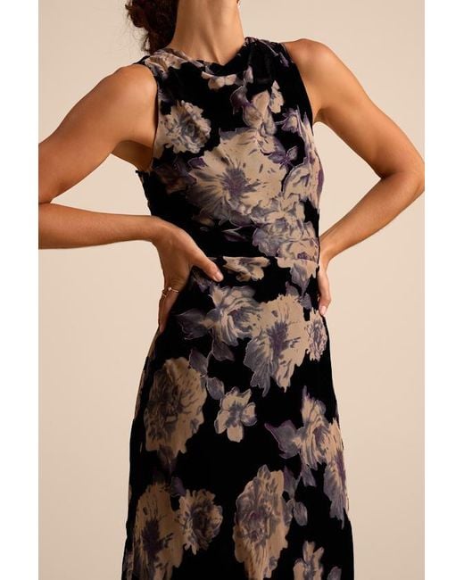 Lulus Natural Ramonda Velvet Burnout Sleeveless Maxi Dress