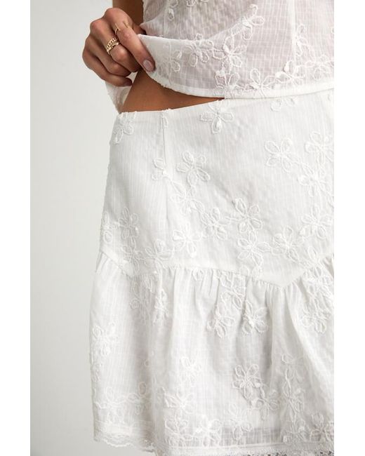 Lulus White Dessie Embroidered Mini Skirt
