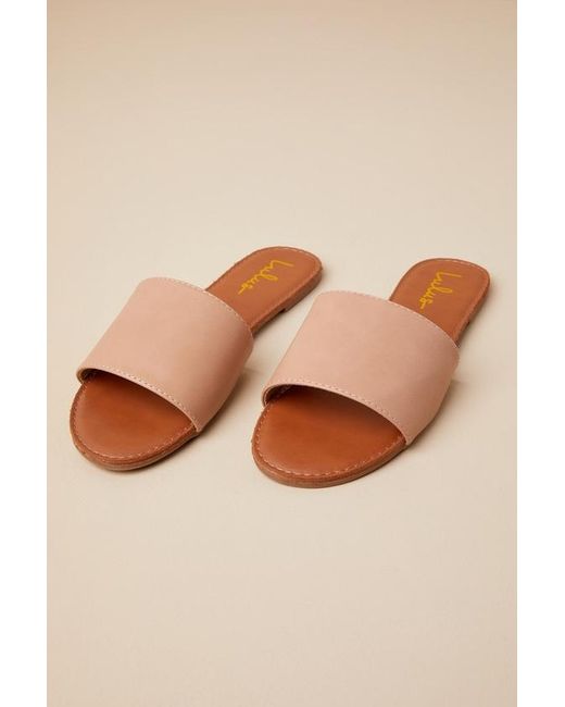 Lulus Addison Natural Slide Sandals