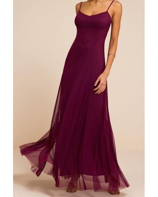 Lulus Red Atori Plum Mesh Sleeveless Maxi Dress