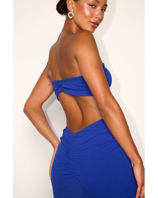 Lulus Blue Valera Jersey Knit Column Midi Dress