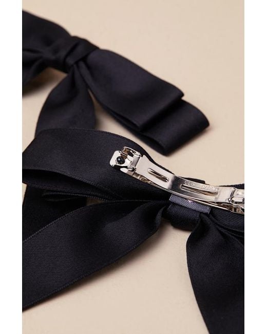 Lulus Cute Reputation Bow Hair Clip Set in Black Lyst UK