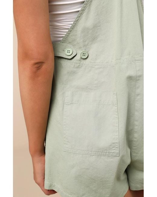 Lulus Green Easygoing Short Overall Romper