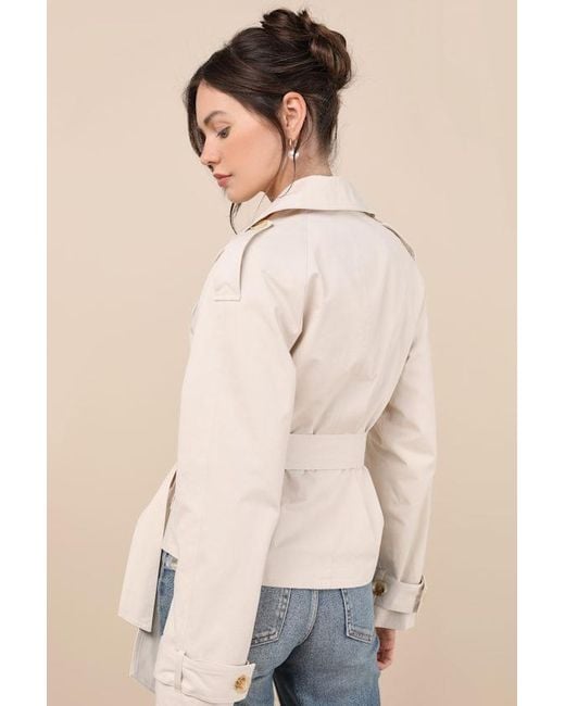 Lulus Blue Lianna Cropped Trench Coat