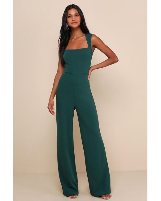 Lulus Blue Enticing Endeavors Jumpsuit