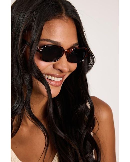 Lulus Black Tulsa Tortoiseshell Small Sunglasses