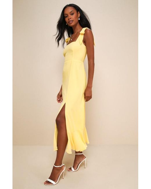Lulus Natural Summer Invite Tie-Strap Tiered Midi Dress