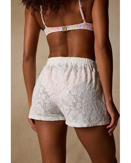 Lulus White La Jolla Sheer Crochet Lace Swim Cover-Up Shorts