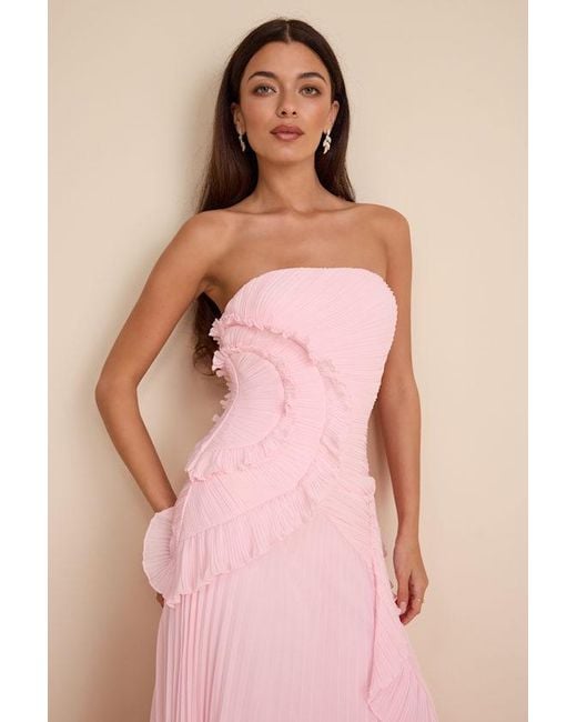 light pink tulle wedding dress SUMMER Pink Tulle Floral Wedding Gown – Catherine Langlois main image 1