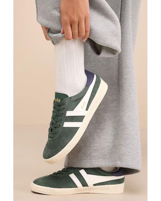 Gola Medallist Evergreen Color Block Suede Leather Sneakers