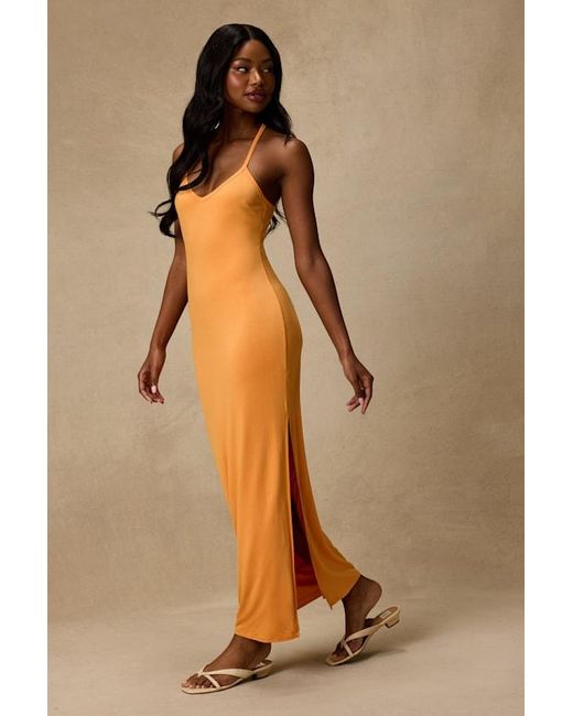 Lulus Orange Palani Light Jersey Knit Maxi Dress