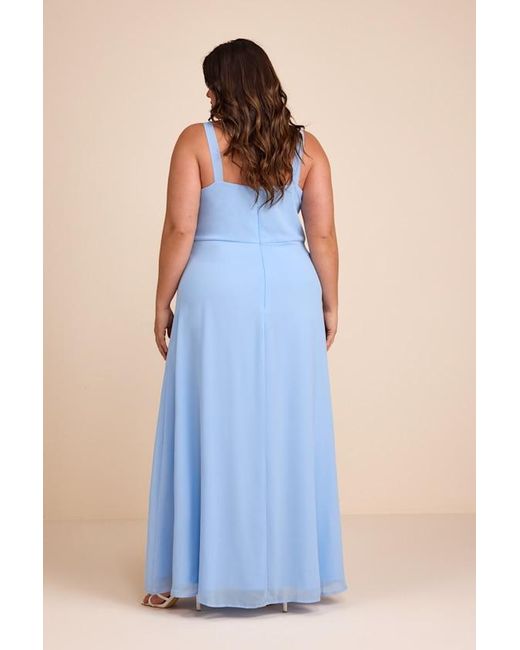 Lulus Blue Remarkable Arrival Sleeveless Maxi Dress