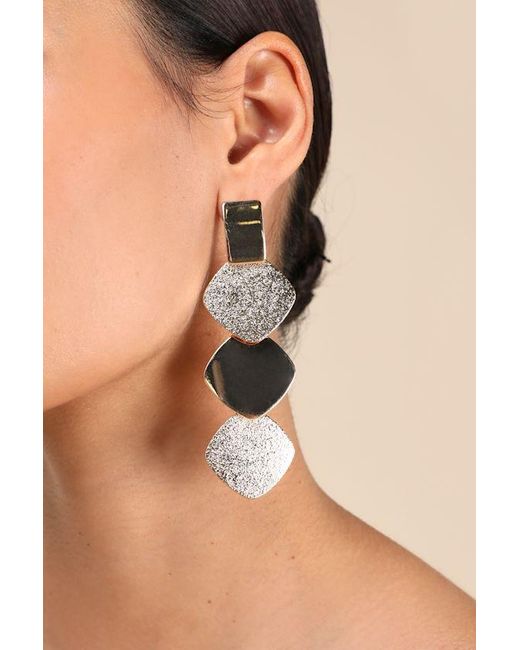 Lulus Natural Sharley Drop Statement Earrings