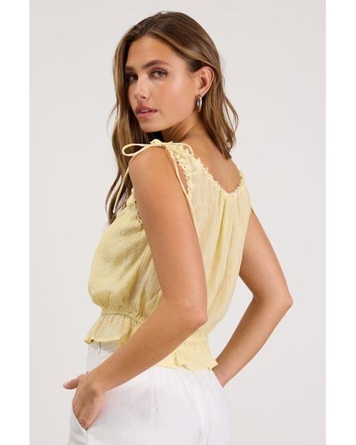Lush Yellow Capria Button-Front Tank Top