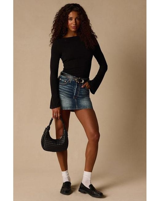 Lulus Black Maelis Ribbed Knit Long Sleeve Boat Neck Top