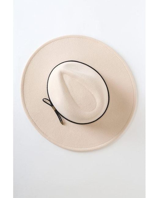 Lulus Natural Into The Wild Cream Felt Fedora Hat