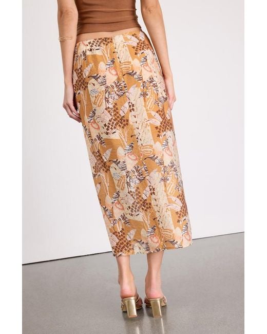 Lulus White Something Wild Multi Print Twist-Front Midi Skirt