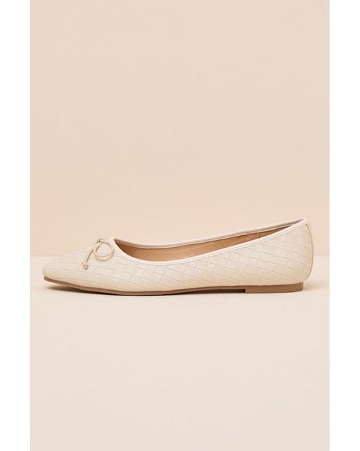 Lulus Natural Milo Textured Ballet Flats