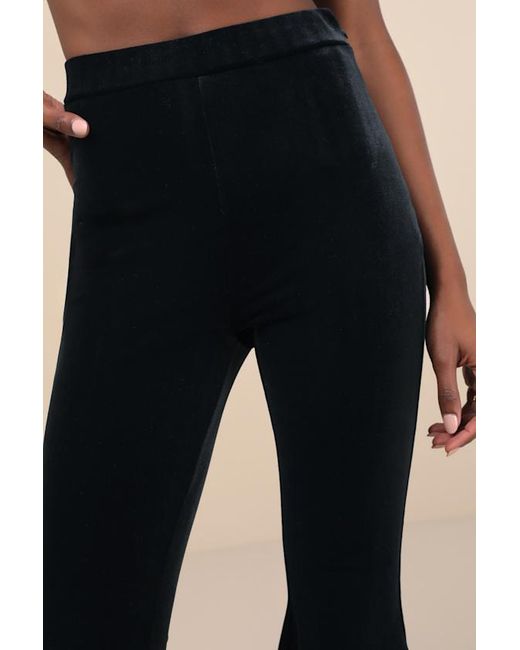 Lulus Black Captivating Poise Velvet High-Rise Capri Pants