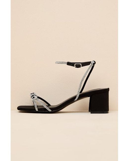 Lulus Natural Zoelle Rhinestone Low Heel Ankle Strap Sandals