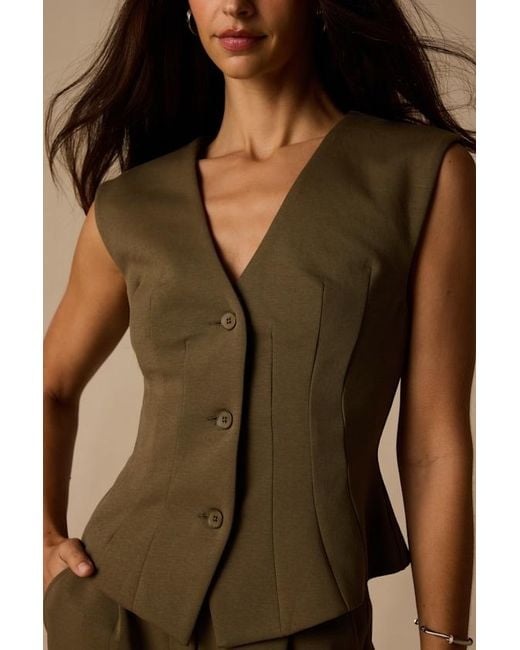 Lulus Brown Greta Button-Up Vest Top