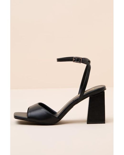 Lulus Black Faunna Ankle Strap High Heel Sandals