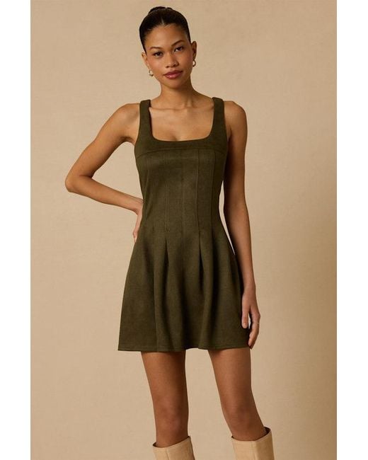 Lulus Green Sedona Suede Mini Dress