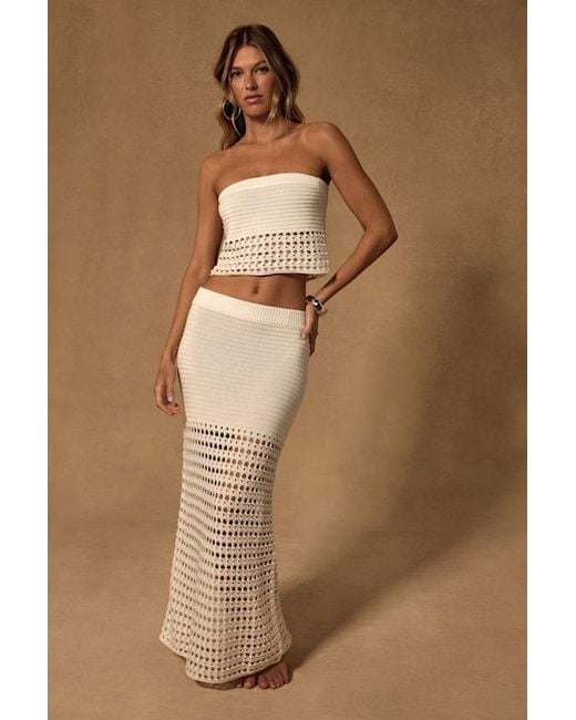 Lulus Brown Oria Strapless Two-Piece Maxi Swim Cover-Up