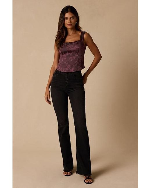 Lulus Brown Quinnie Floral Jacquard Bow Tank