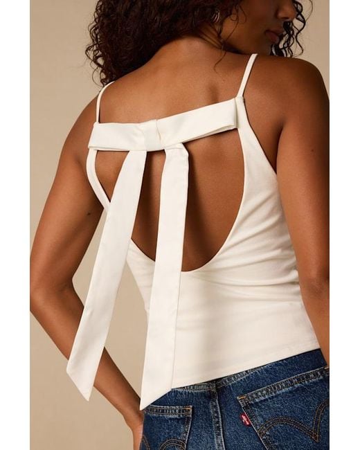 Lulus Blue Giovanna Jersey Knit Bow Tank Top