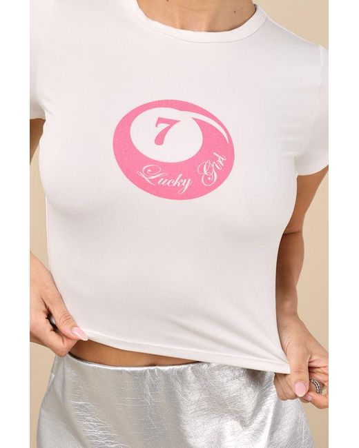 Lulus Natural Billiards Babe Cropped Graphic Tee