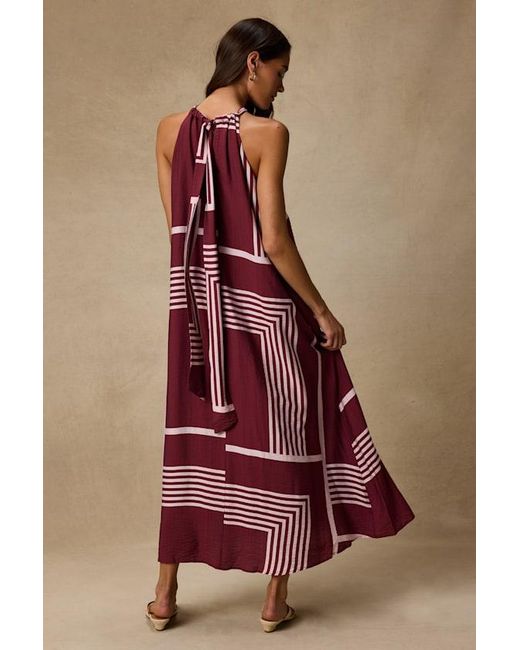 Lulus Red Rio And Abstract Print Shift Maxi Dress